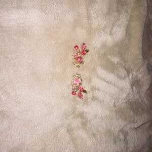 Elegant Pink Floral Earrings